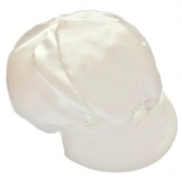 Baby Boys Ivory Plain Satin Cap Hat